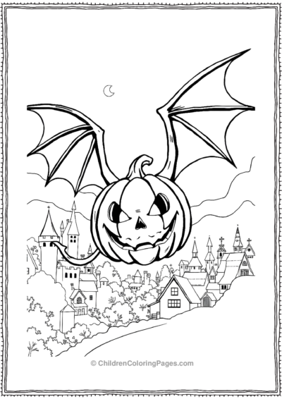 Jack-O-Lantern-With-Dragon-Wings Free PDF Printable