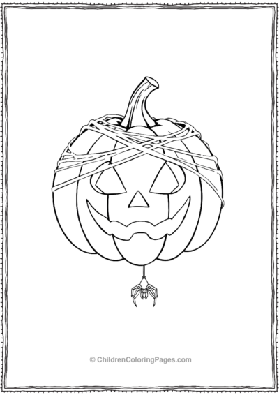 Jack-O-Lantern-Wrapped-In-Cobwebs Free PDF Printable