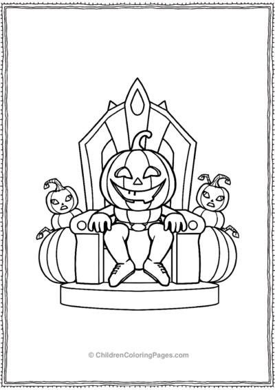 Jack-o-Lantern-King-on-a-Throne Free PDF Printable