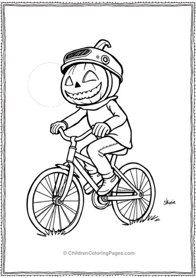 JackOLantern-Riding-A-Bicycle Free PDF Printable