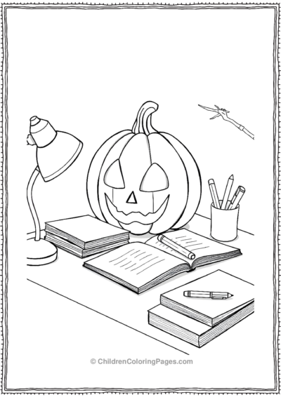 JackOLantern-Studying Free PDF Printable