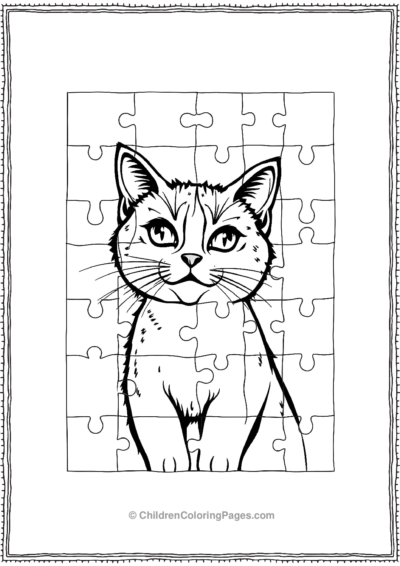 Jigsaw-Puzzle-Cat-With-Pieces-Missing Free PDF Printable