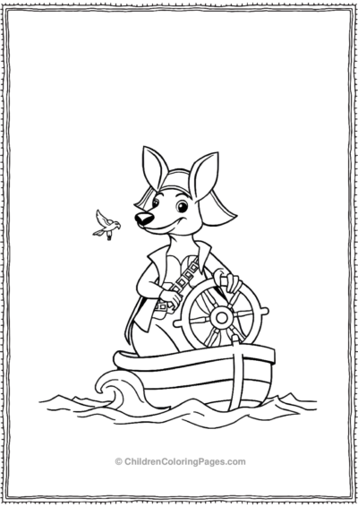 Kangaroo-As-A-Pirate-Captain Free PDF Printable