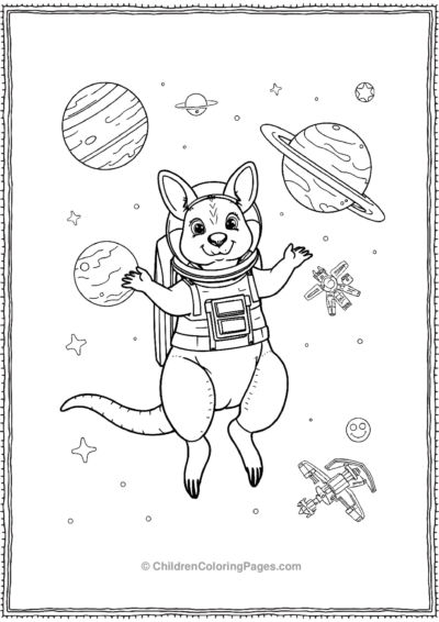 Kangaroo-As-An-Astronaut Free PDF Printable