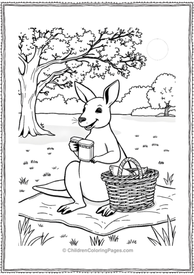 Kangaroo-At-A-Picnic Free PDF Printable