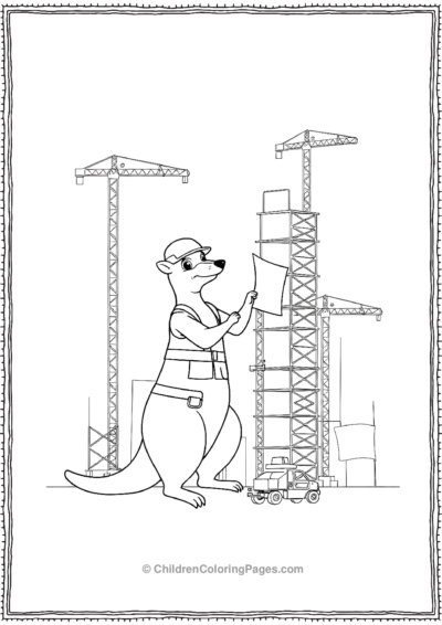 Kangaroo-Construction-Worker Free PDF Printable