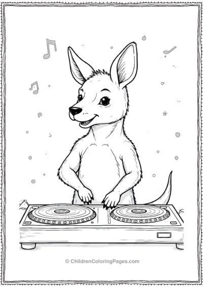 Kangaroo-DJ-Spinning-Records Free PDF Printable