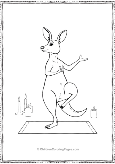 Kangaroo-Doing-Yoga Free PDF Printable