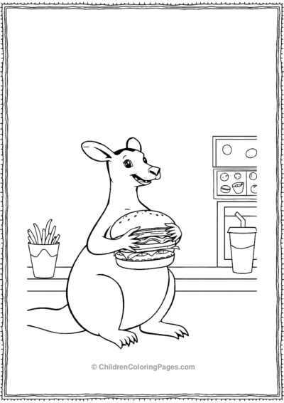 Kangaroo-Eating-A-Giant-Burger Free PDF Printable