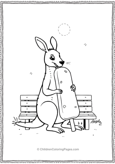 Kangaroo-Eating-A-Giant-Ice-Lolly Free PDF Printable