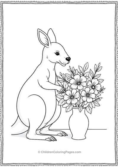 Kangaroo-Florist-Arranging-A-Bouquet Free PDF Printable