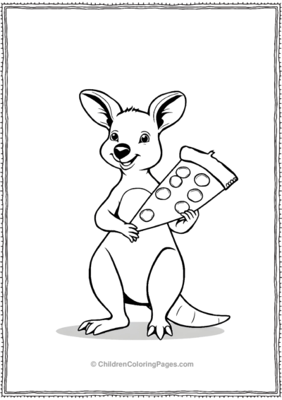 Kangaroo-Holding-A-Giant-Pizza-Slice Free PDF Printable