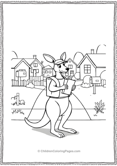 Kangaroo-Mail-Carrier-Delivering-Letters Free PDF Printable