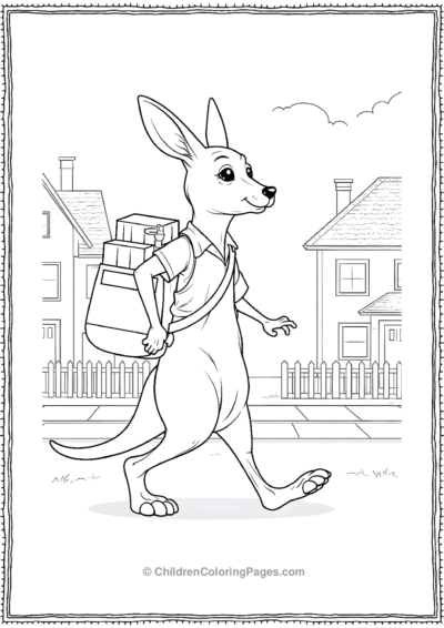 Kangaroo-Mail-Carrier-Delivering-Packages Free PDF Printable