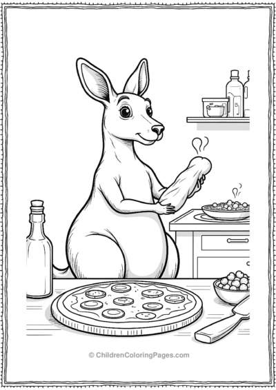 Kangaroo-Pizza-Maker-Tossing-Dough Free PDF Printable