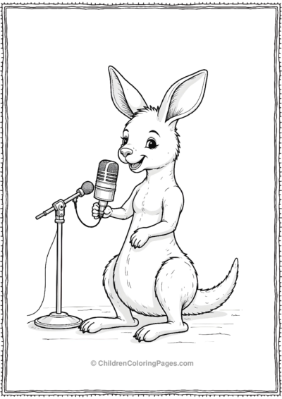 Kangaroo-Podcaster-Recording-A-Show Free PDF Printable