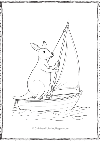 Kangaroo-Sailor-Hoisting-A-Sail Free PDF Printable