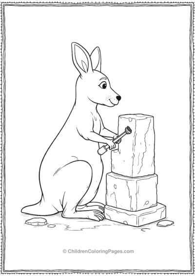 Kangaroo-Sculptor-Chiseling-A-Statue Free PDF Printable