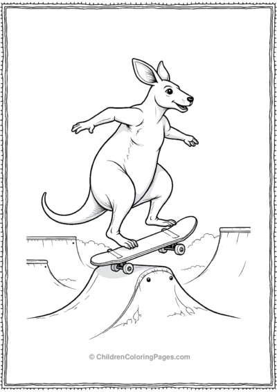 Kangaroo-Skateboarder-Doing-A-Trick Free PDF Printable