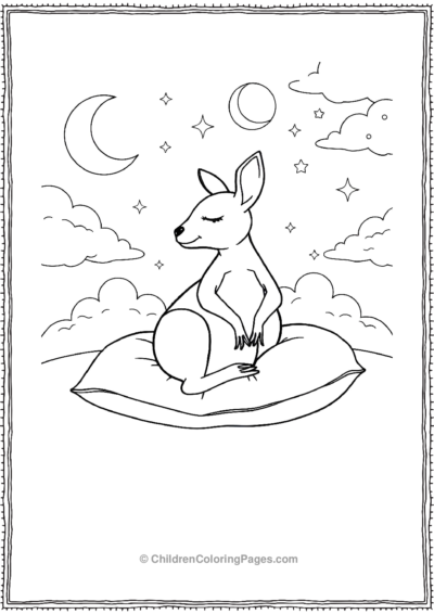 Kangaroo-Sleeping-On-A-Pillow Free PDF Printable