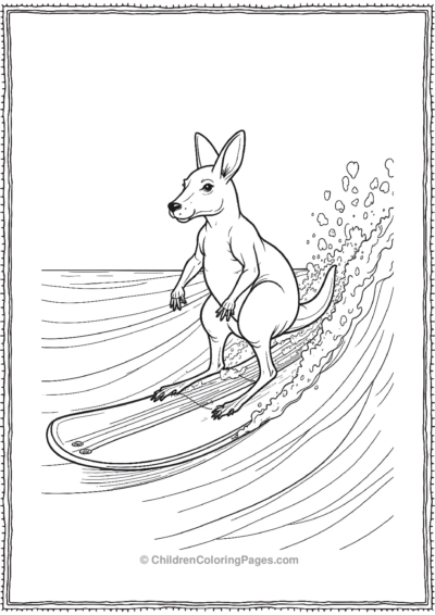 Kangaroo-Surfer-Catching-A-Wave Free PDF Printable