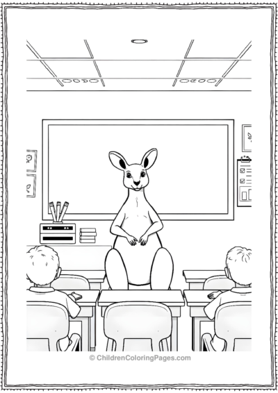 Kangaroo-Teacher-in-a-classroom Free PDF Printable