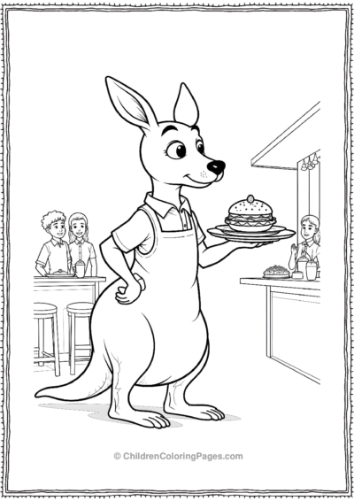 Kangaroo-Waiter-Serving-Food Free PDF Printable