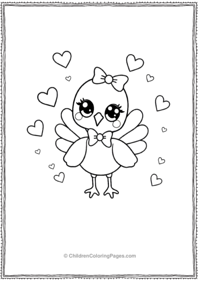 Kawai-turkey-with-big-eyes Free PDF Printable