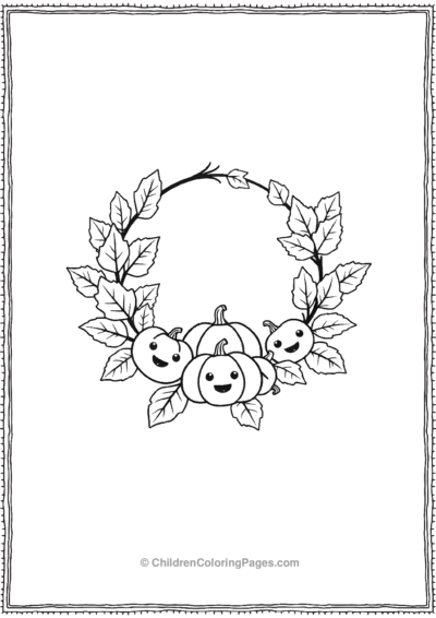 Kawaii-Autumn-Wreath Free PDF Printable