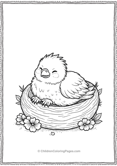 Kawaii-Bald-Eagle-Sleeping-in-a-Nest Free PDF Printable