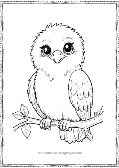 Kawaii-Bald-Eagle-with-Big-Sparkly-Eyes Free PDF Printable