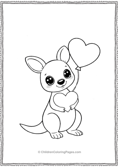 Kawaii-Kangaroo-With-Big-Eyes Free PDF Printable