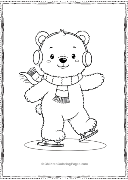 Kawaii Polar Bear Ice Skating Free PDF Printable