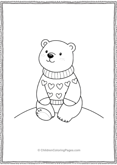 Kawaii-Polar-Bear-In-A-Sweater Free PDF Printable