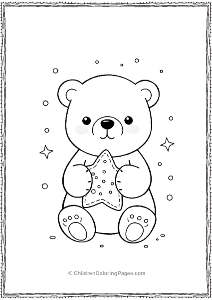 Kawaii Polar Bear With A Christmas Cookie Free PDF Printable