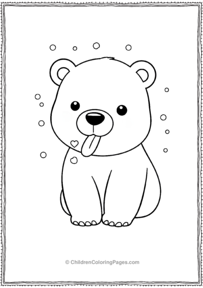 Kawaii-Polar-Bear-With-SnowFlakes Free PDF Printable