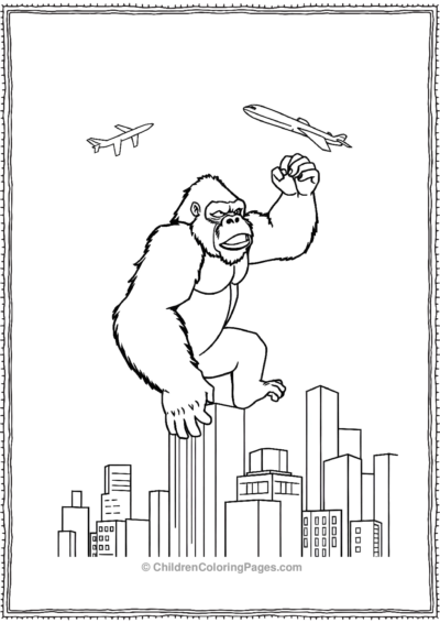 King-Gorilla-On-A-Skyscraper Free PDF Printable