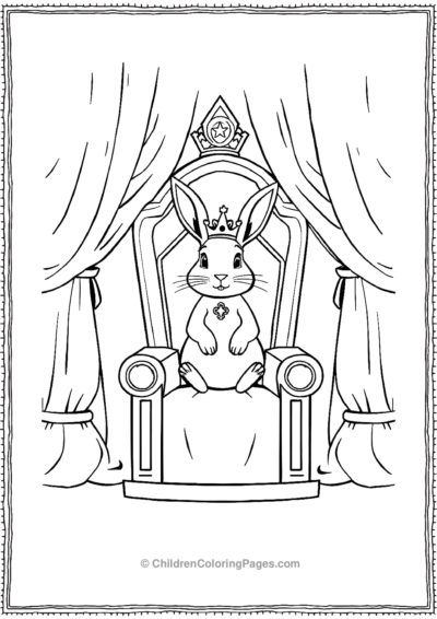 King-Rabbit-Sitting-On-A-Throne Free PDF Printable