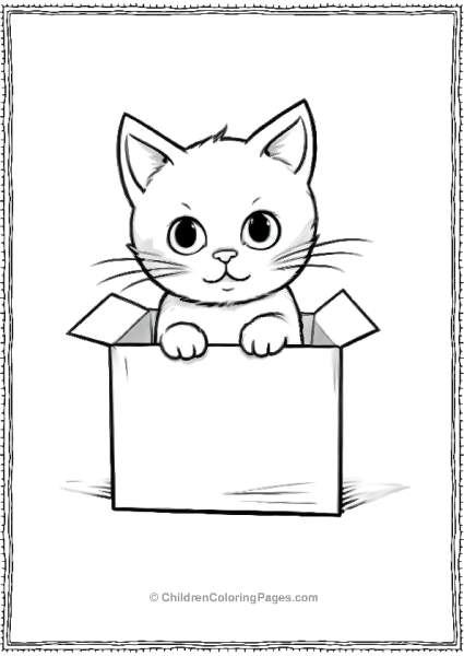 Kitten Peeking From Inside A Box Scaled Free PDF Printable