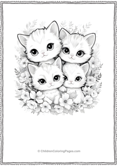 Kittens In A Wreath Scaled Free PDF Printable