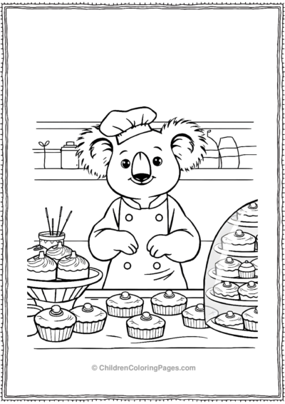 Koala-As-A-Chef-In-A-Bakery Free PDF Printable