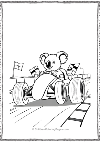 Koala-As-A-Race-Car-Driver Free PDF Printable