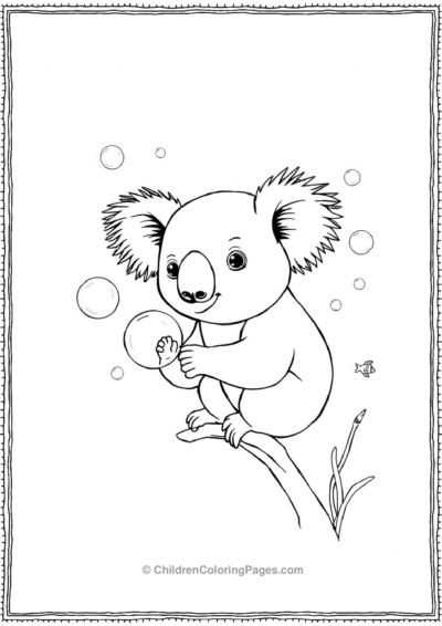 Koala-Blowing-Bubbles Free PDF Printable