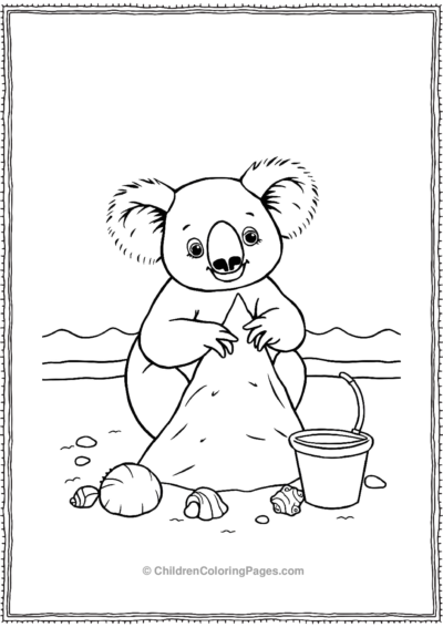 Koala-Building-A-Sandcastle Free PDF Printable