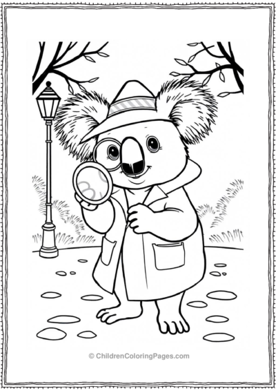 Koala-Dressed-As-A-Detective Free PDF Printable