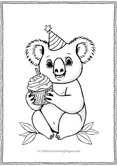 Koala-Holding-A-Cupcake Free PDF Printable