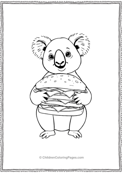 Koala-Holding-A-Huge-Sandwich Free PDF Printable