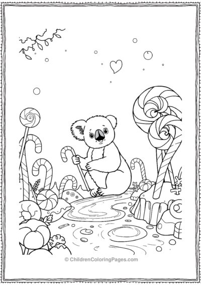 Koala-In-A-Candy-Wonderland Free PDF Printable