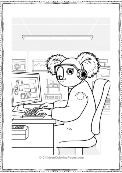 Koala-In-A-HighTech-Lab Free PDF Printable