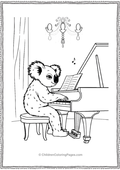 Koala-Playing-A-Grand-Piano Free PDF Printable